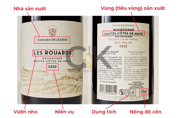 Nhãn chai rượu vang Pháp cao cấp