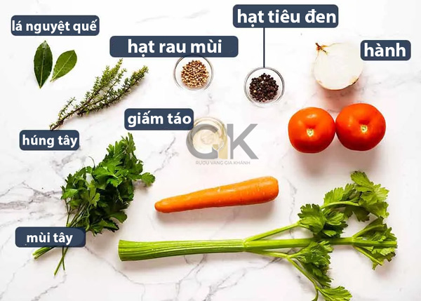 Các nguyên liệu rau củ