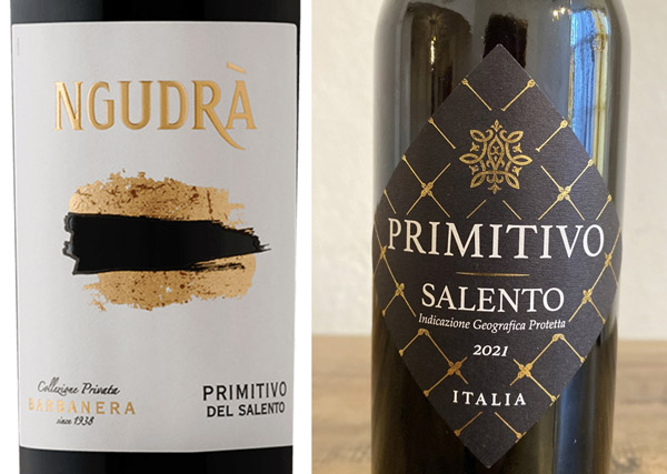 Những chai rượu vang Primitivo Salento IGT phải đạt tối thiểu 85% giống nho Primitivo