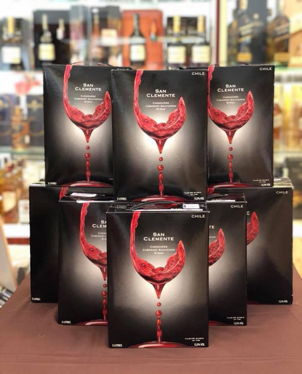 Rượu vang bịch Chile San Clemente 3L rất phổ biến tại Việt Nam