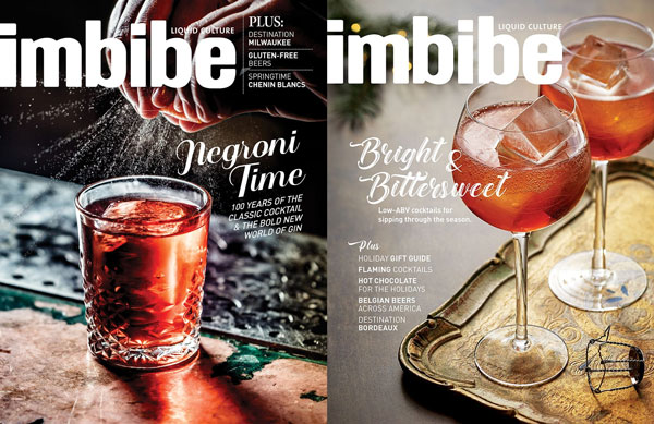 Bìa của một số tạp chí rượu vang Imbibe