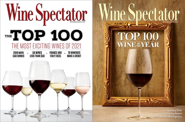 Các bìa tạp chí rượu vang Wine Spectator