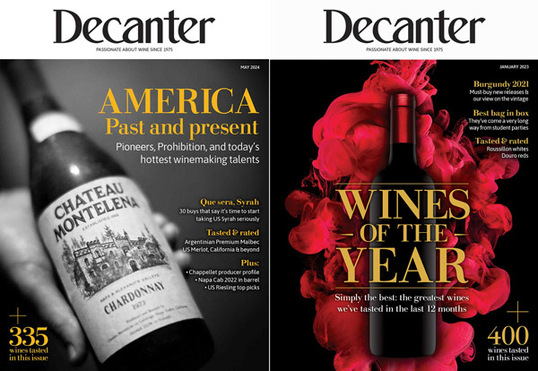 Các bìa tạp chí rượu vang Decanter